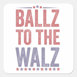 Sticker Carré Ballz aux élections Walz Harris Walz 2024