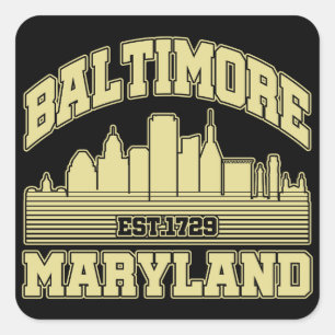 Sticker Carré Baltimore, Maryland