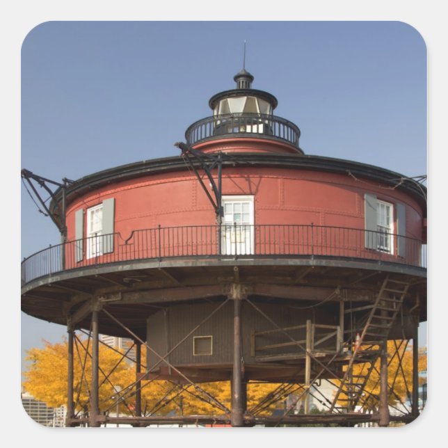 Sticker Carré BALTIMORE, MARYLAND. États-Unis Knoll à sept pieds (Devant)