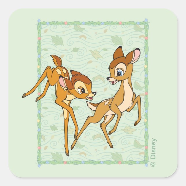 Sticker Carré Bambi et Faline (Devant)