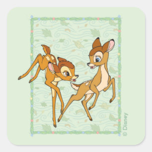 Sticker Carré Bambi et Faline