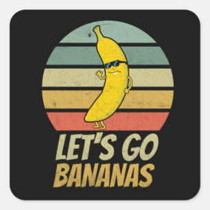 Sticker Carré Banane Bananes Enfants amusants