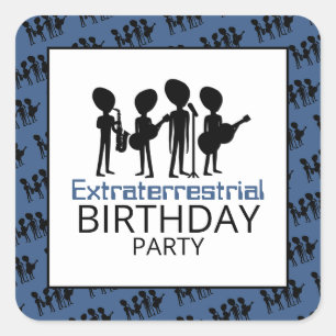 Sticker Carré Bande extraterrestre, Anniversaire