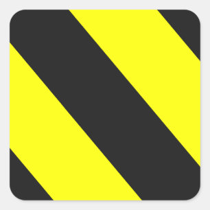 Sticker Carré Bandes d'avertissement jaune noir