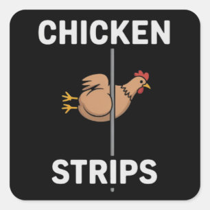 Sticker Carré Bandes de Poulet Pun Drôles Blagues Sarcastic La V