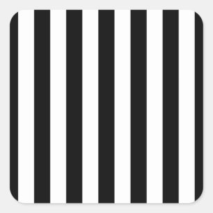 Sticker Carré Bandes Verticales Noires Et Blanches