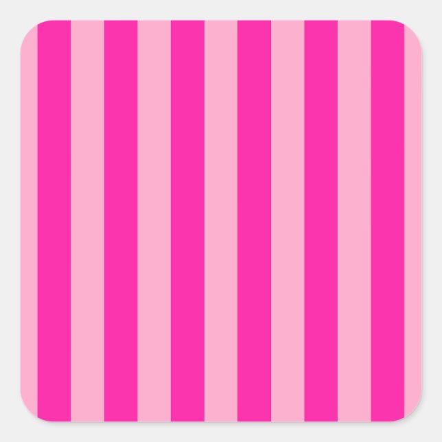 Sticker Carré Bandes verticales rose chaud (Devant)