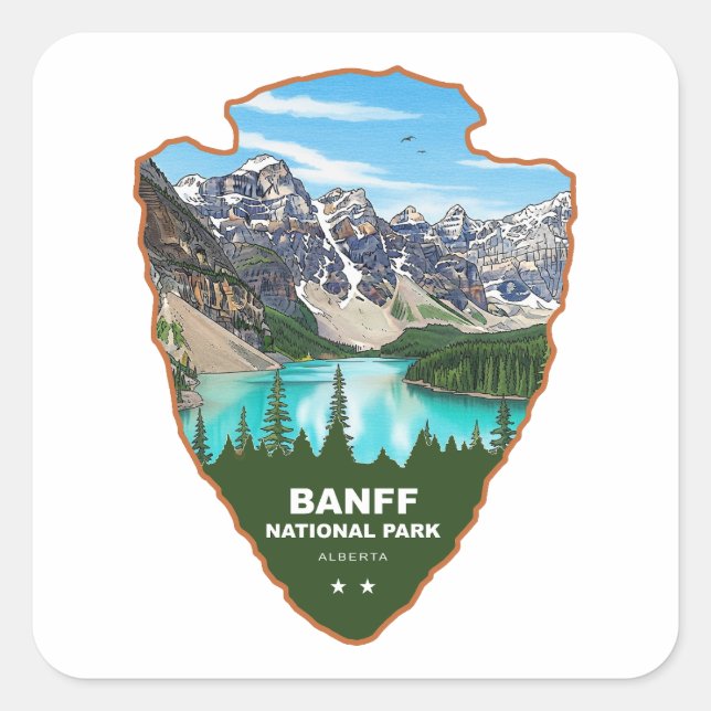 Sticker Carré Banff National Park Alberta Arrowhead (Devant)
