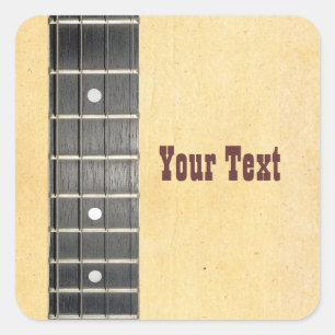 Sticker Carré Banjo Fretboard Name Gift Tag Plaque d'enregistrem