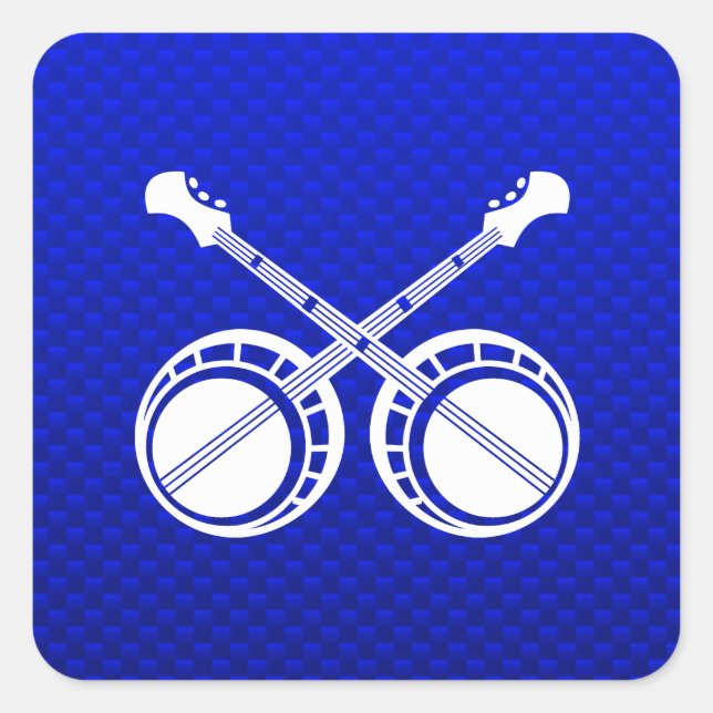 Sticker Carré Banjos Dueling bleu (Devant)