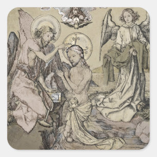 Sticker Carré Baptême de Christ die taufe Christo
