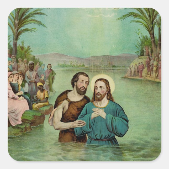 Sticker Carré Baptême de Jésus-Christ (Devant)