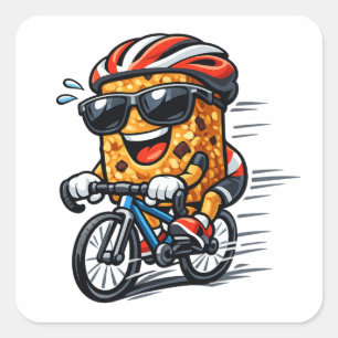 Sticker Carré Bar à petit-déjeuner cycliste