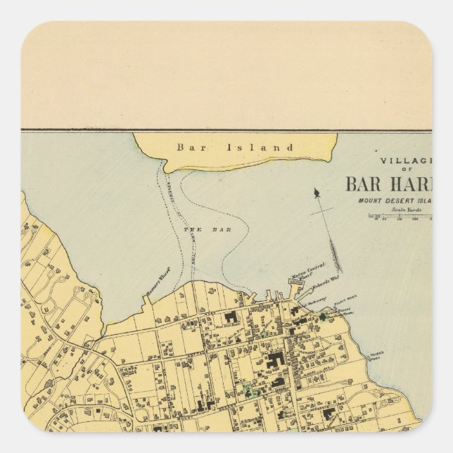 Sticker Carré Bar Harbour (Devant)