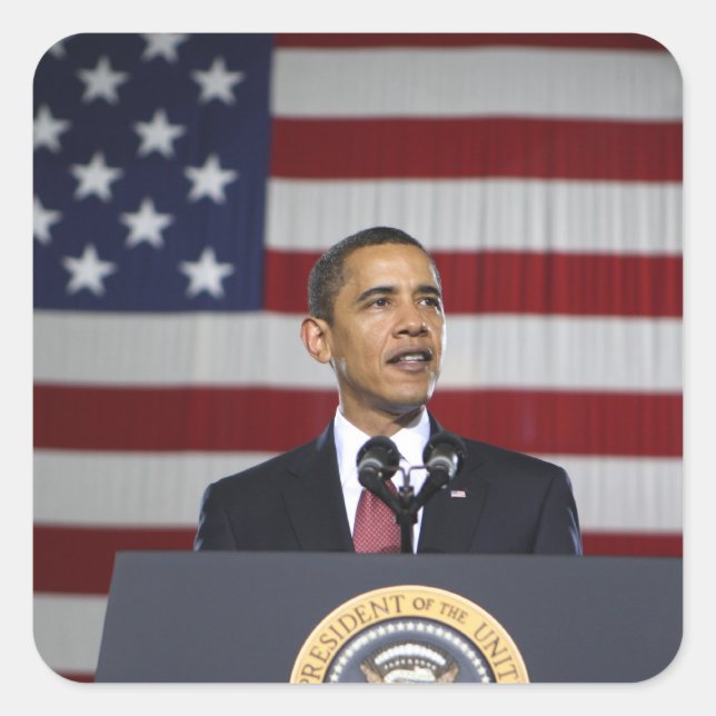 Sticker Carré Barack Obama (Devant)