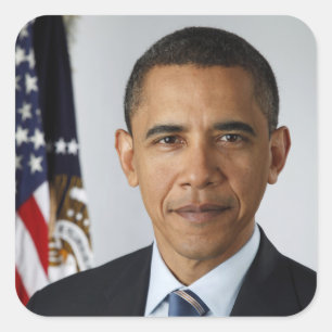 Sticker Carré Barack Obama Président américain Portrait de la Ma