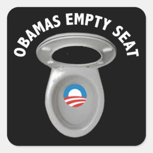 Sticker Carré Barack Obama - Siège Toilet