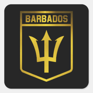 Sticker Carré Barbade Emblem