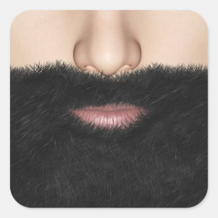 Sticker Carré Barbe Bouche et Nez