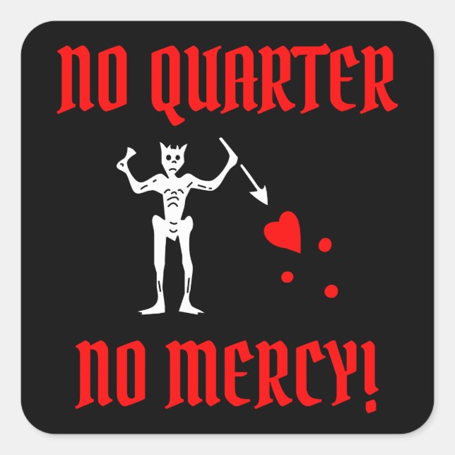 Sticker Carré Barbe noire le pirate (Edward Teach) (Devant)
