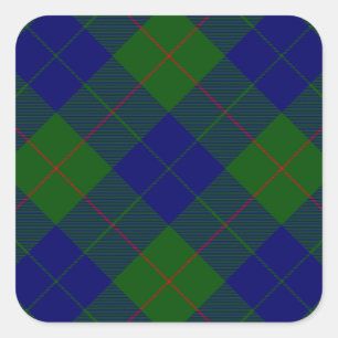 Sticker Carré Barclay tartan bleu vert plaid