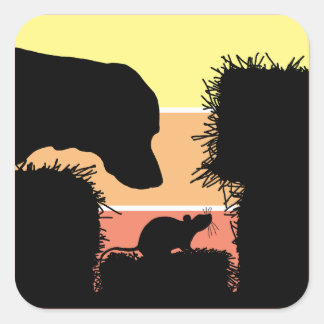 Sticker Carré Barn Hunt Nose Work: Dog and Rat Scent Work