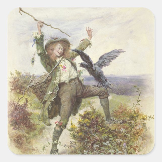 Sticker Carré Barnaby Rudge et Raven Grip (Devant)
