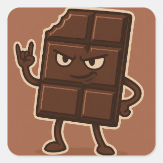 Sticker Carré Barre de chocolat Rock’n’Roll