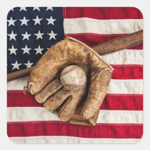 Sticker Carré Base-ball de Vintage