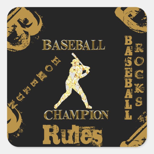 Sticker Carré Baseball (Devant)