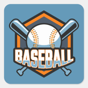 Sticker Carré Baseball couleur personnalisé