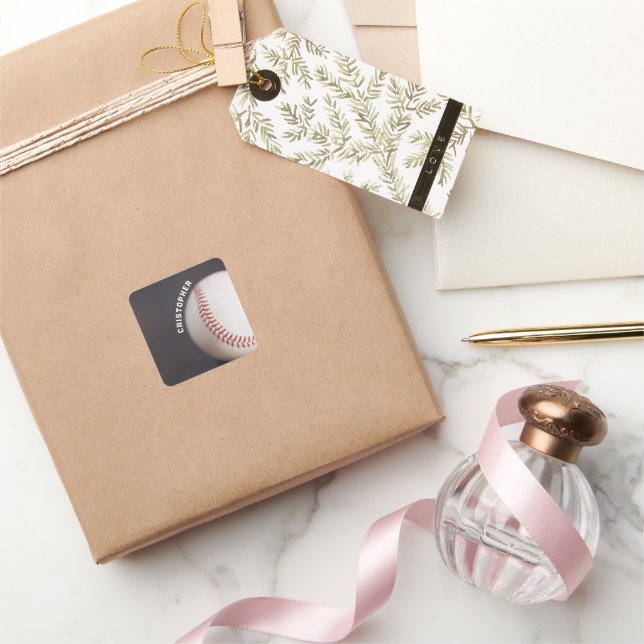 Sticker Carré Baseball personnalisé (Cadeaux)