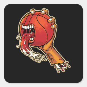 Sticker Carré Basket-ball effrayant