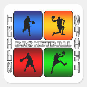 Sticker Carré Basket-ball spectaculaire