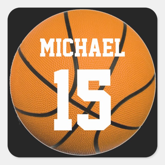 Sticker Carré Basket-ball Votre nom (Devant)