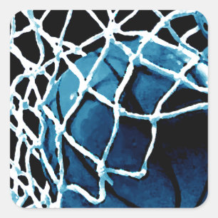 Sticker Carré Basket bleu