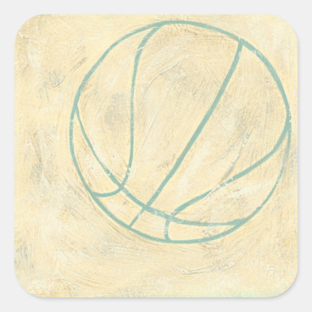 Sticker Carré Basket bleu par Chariklia Zarris (Devant)