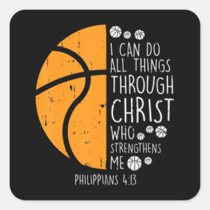 Sticker Carré Basket Je Peux Faire Des Choses Bible Verse Dieu J