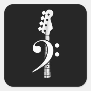 Sticker Carré Bass Guitar Player- Bass Guitar Musician