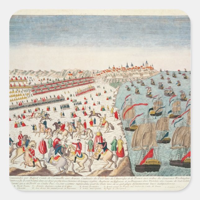 Sticker Carré Bataille de Yorktown, le 19 octobre 1781 (Devant)