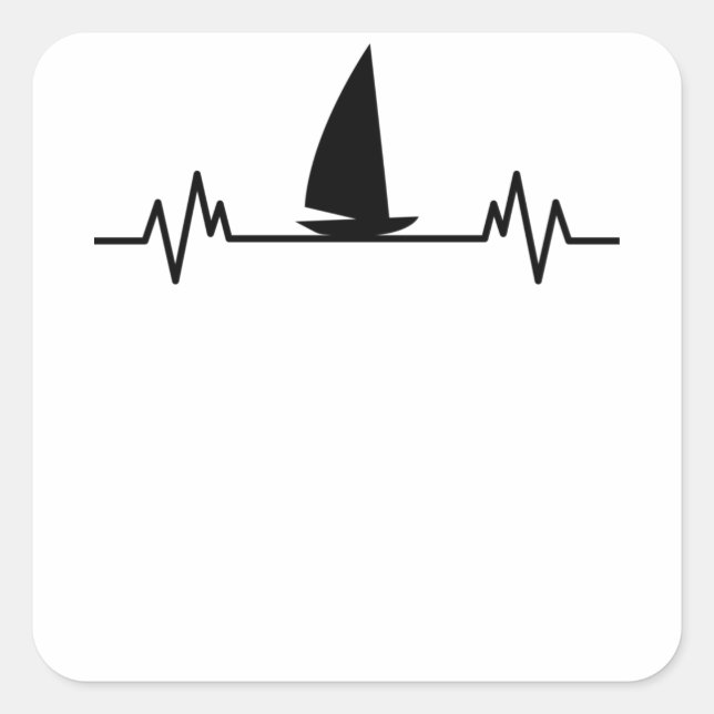 Sticker Carré Bateau à voile Heartbeat Skipper Fun Catamaran Cad (Devant)