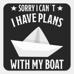 Sticker Carré Bateau Bateau Funny Capitaine Design Skipper Cadea