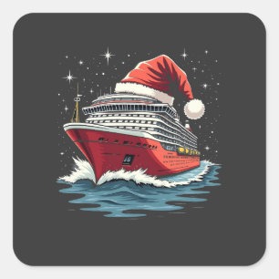 Sticker Carré Bateau de croisière en famille Correspondant Noël