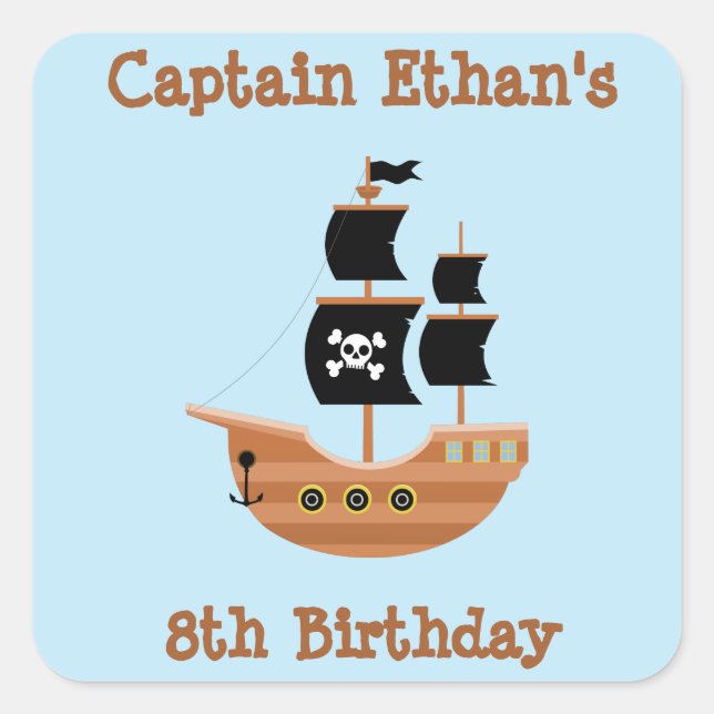 Sticker Carré Bateau pirate (Devant)