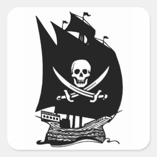 Sticker Carré Bateau pirate