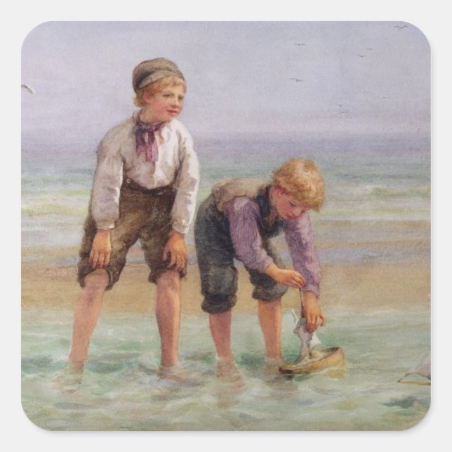 Sticker Carré Bateaux à voile (Devant)