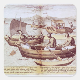 Sticker Carré Bateaux dans Goa