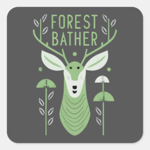 Sticker Carré Bather Deer
