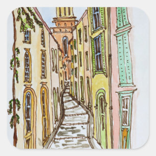 Sticker Carré Bâtiment de Saint-Tropez  Côte d'Azur, France