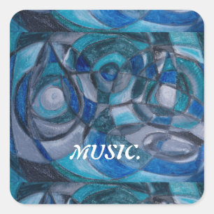 STICKER CARRÉ BÂTIMENTS D'ART MUSICALE DE L'ARTISTE PAULA REILLY